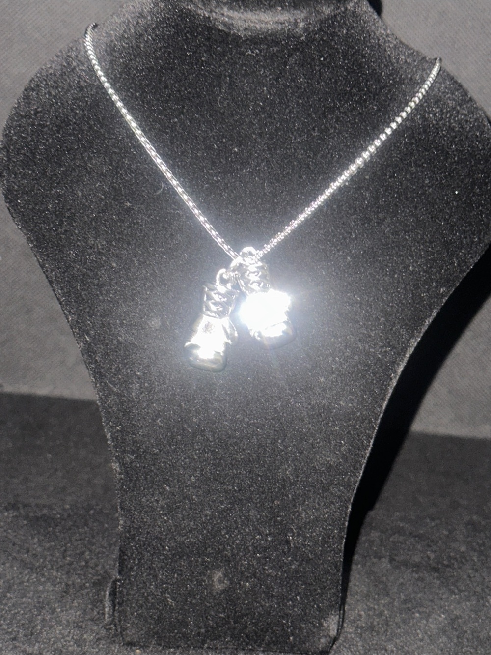 Silver Boxing Glove Charm Necklace